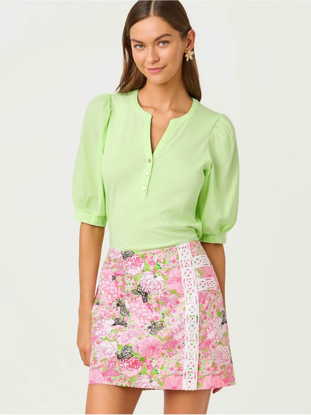 NWT Lilly Pulitzer Daye Mini Skort - Pistachio Macaron Bees Knees - Size 6
